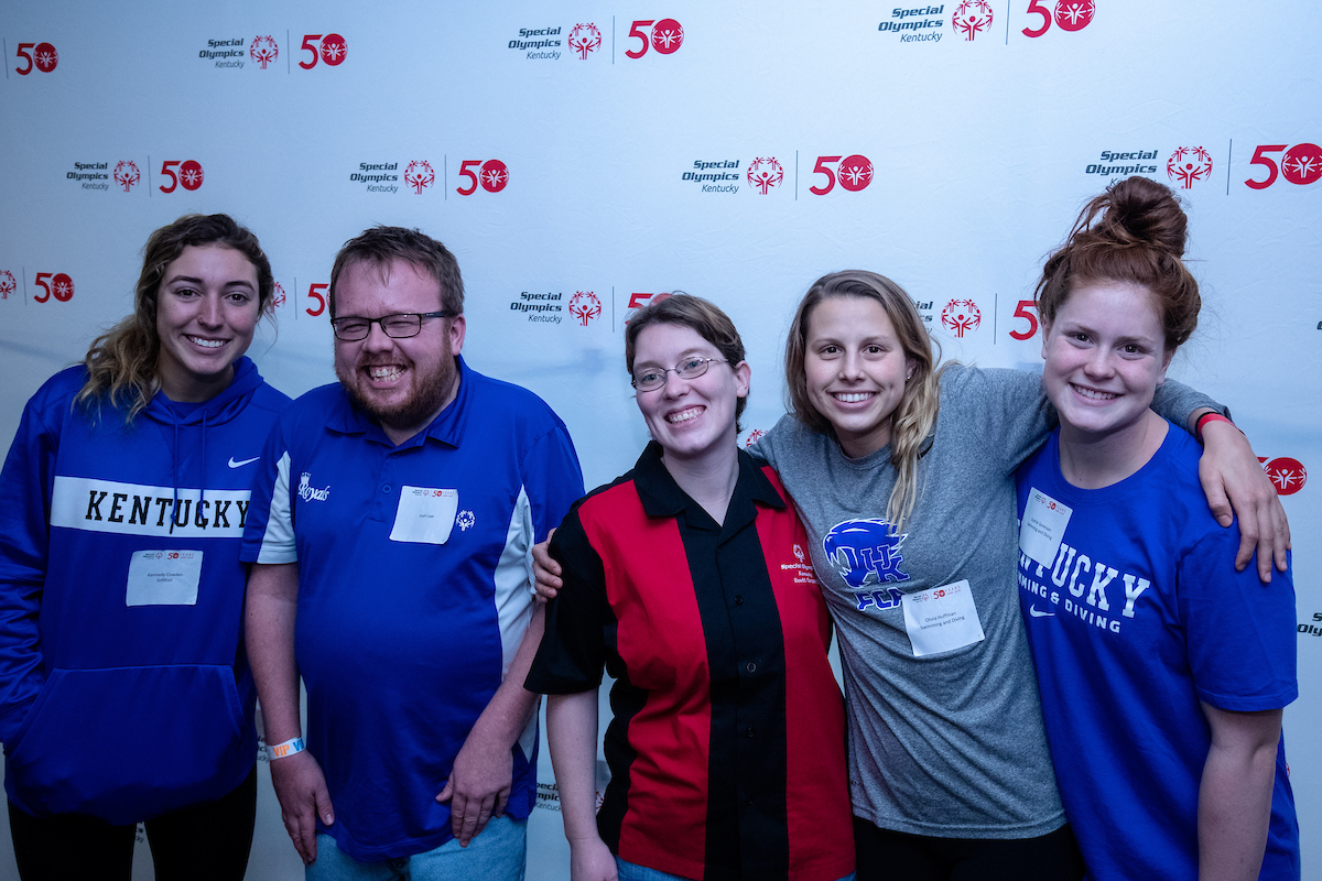 UK athletes bowl with members of Special Olympics at Collins Bowling Alley on , Saturday Dec. 8, 2018  in Lexington, Ky. Photo by Mark Mahan