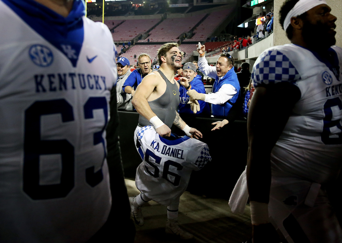 Kash Daniel

UK football beats Louisville 56-10 at Cardinal Stadium. 

Photo by Britney Howard  | UK Athletics