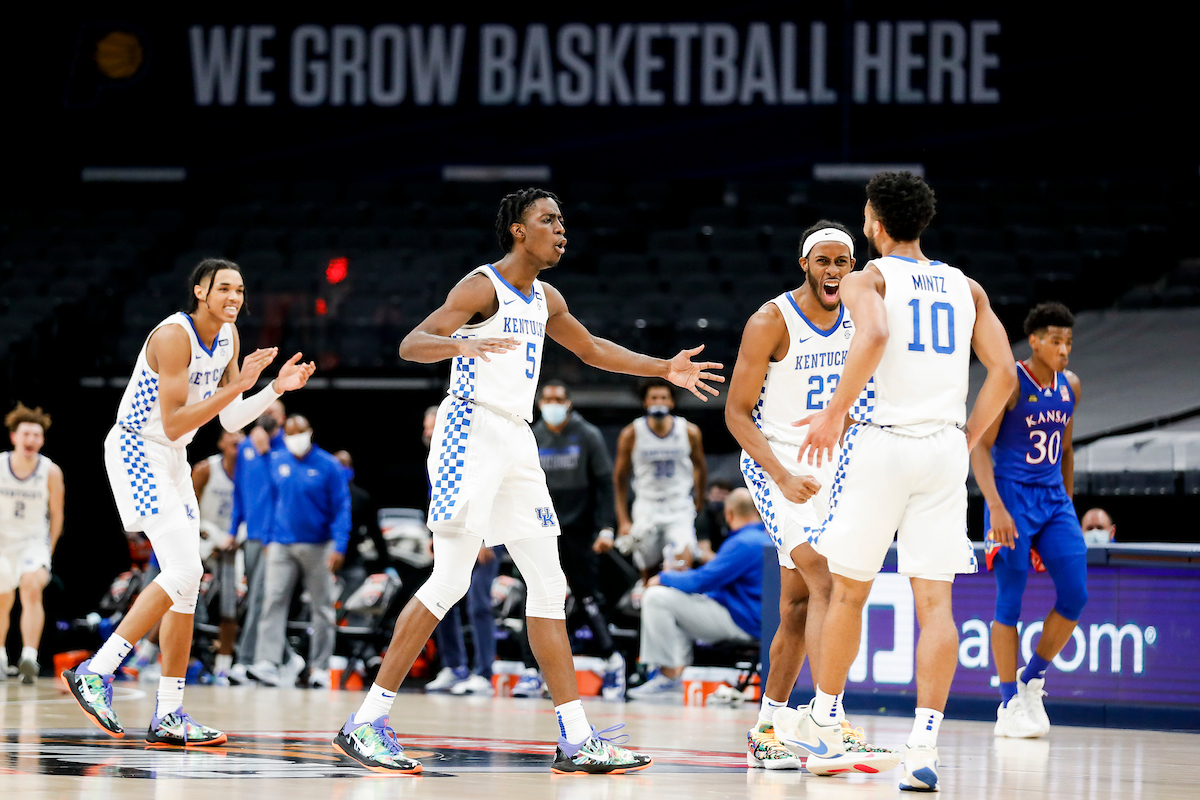 Brandon Boston Jr. Terrence Clarke. Isaiah Jackson. Davion Mintz.

Kentucky falls to Kansas, 65-62, in the State Farm Champions Classic.

Photo by Chet White | UK Athletics
