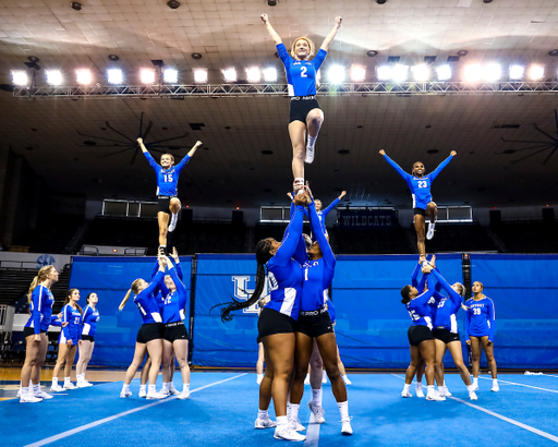 Blue.

Kentucky Stunt blue and white scrimmage. 

Photo by Eddie Justice | UK Athletics