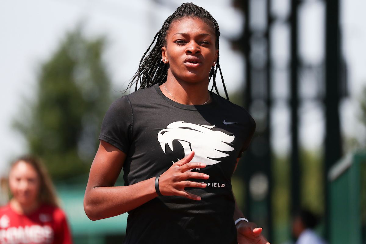 Marie-Josee Ebwea-Bile.

NCAA Track and Field Outdoor National Championships. Eugene, Oregon. Tuesday, June 5, 2018.

Photo by Chet White | UK Athletics