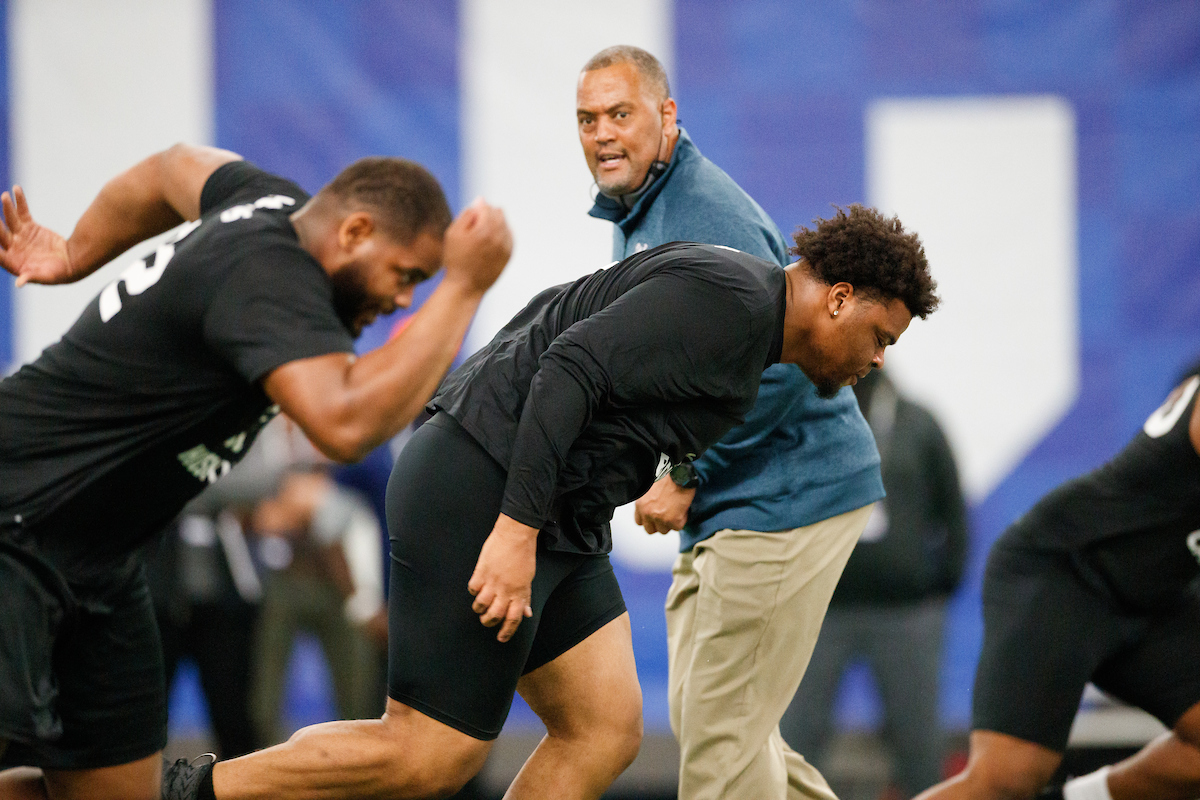 Phil Hoskins. Quinton Bohanna.

Kentucky football Proday.

Photo by Elliott Hess | UK Athletics