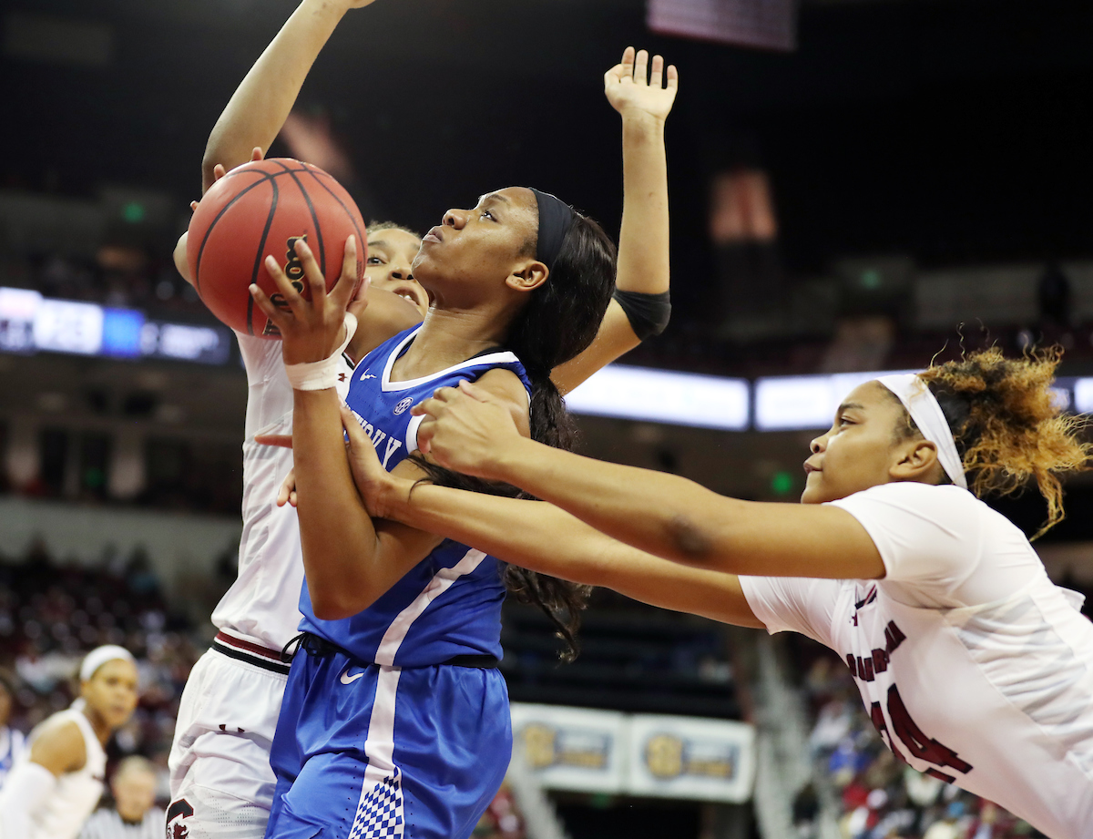 Ogechi Anyagalibo
The UK Women's Basketball team beat South Carolina.
Photo by Britney Howard | UK Athletics