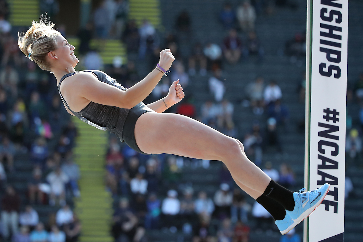 Olivia Gruver.

Day two of the NCAA Track and Field Outdoor National Championships. Eugene, Oregon. Thursday, June 7, 2018.

Photo by Chet White | UK Athletics