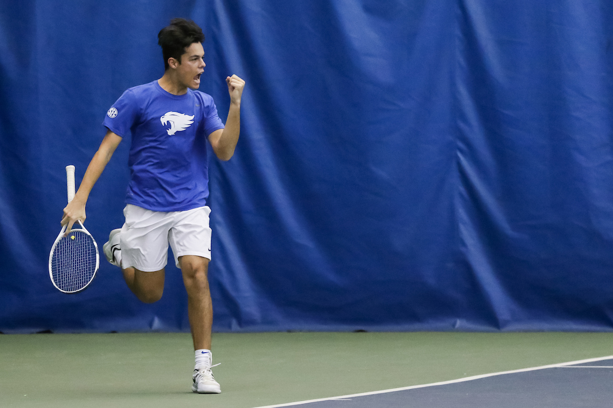 Theo McDonald. 

Kentucky men's tennis hosts Notre Dame.

Photo by Eddie Justice | UK Athletics