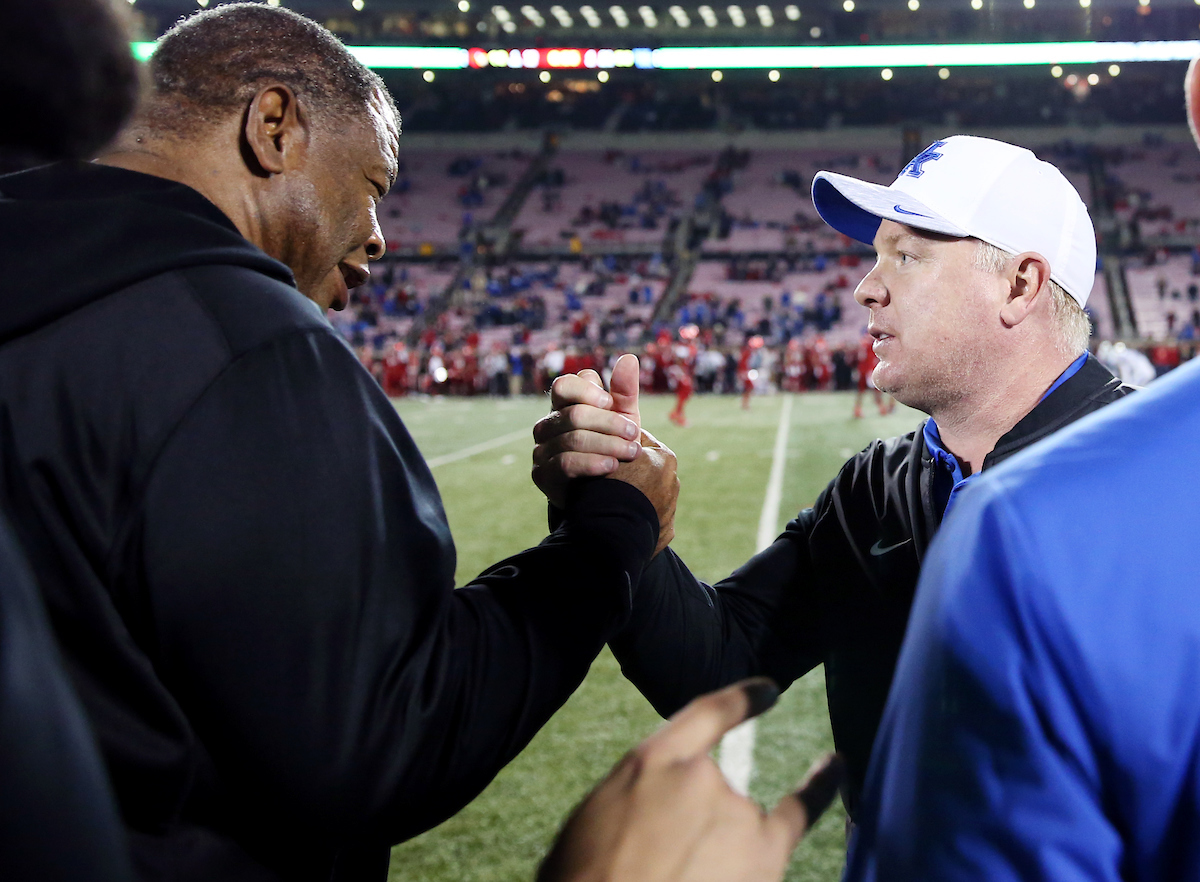 Mark Stoops

UK football beats Louisville 56-10 at Cardinal Stadium. 

Photo by Britney Howard  | UK Athletics
