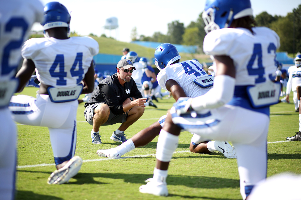 The Football Team training camp Tuesday, August 7,  2018. 

Photo by Britney Howard | UK Athletics