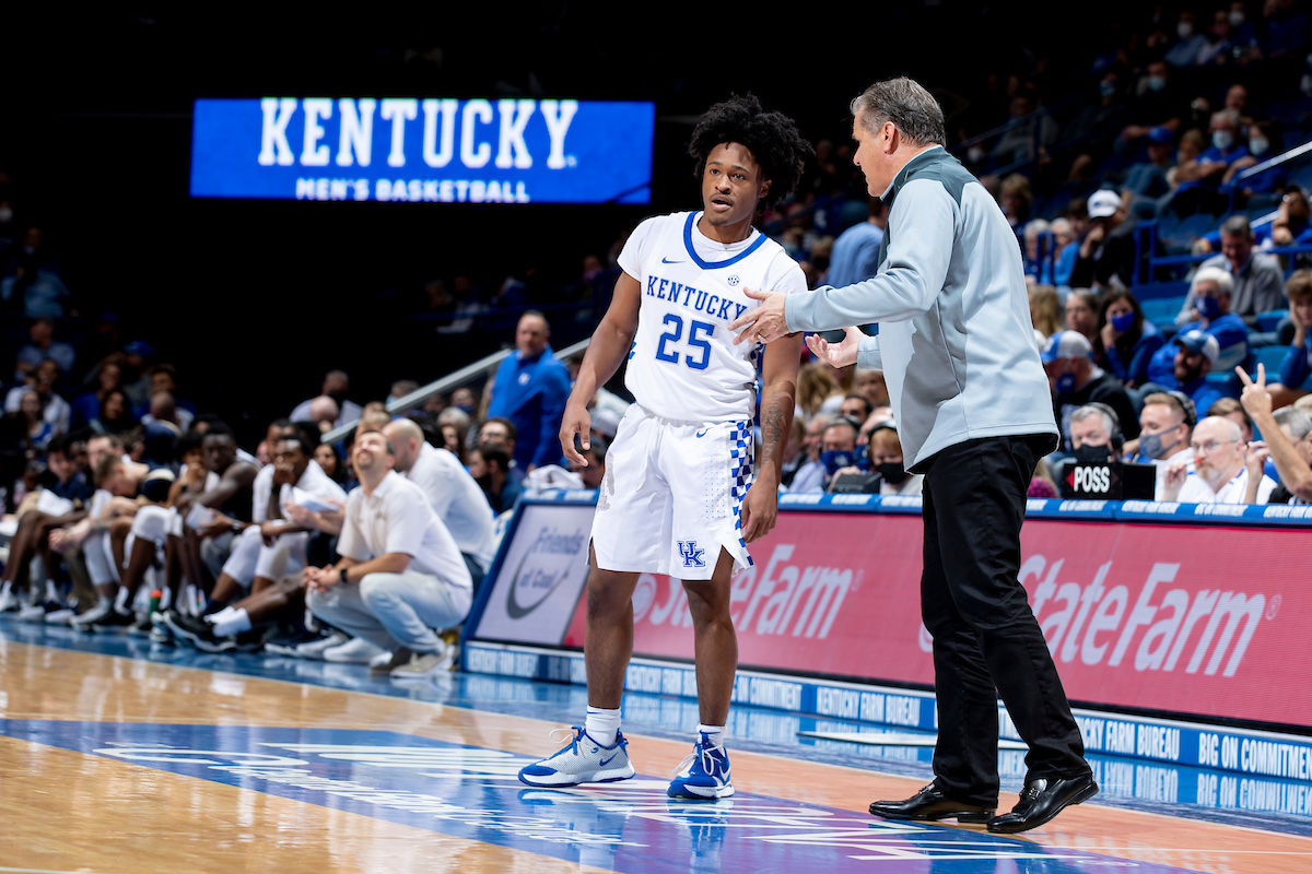 Kareem Watkins. John Calipari. Kentucky beat Mount St. Mary’s 80-55.Photos by Chet White | UK Athletics