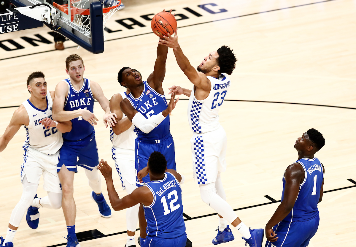 Ej Montgomery.

Men's basketball falls to Duke 118-84.


Photo by Elliott Hess | UK Athletics