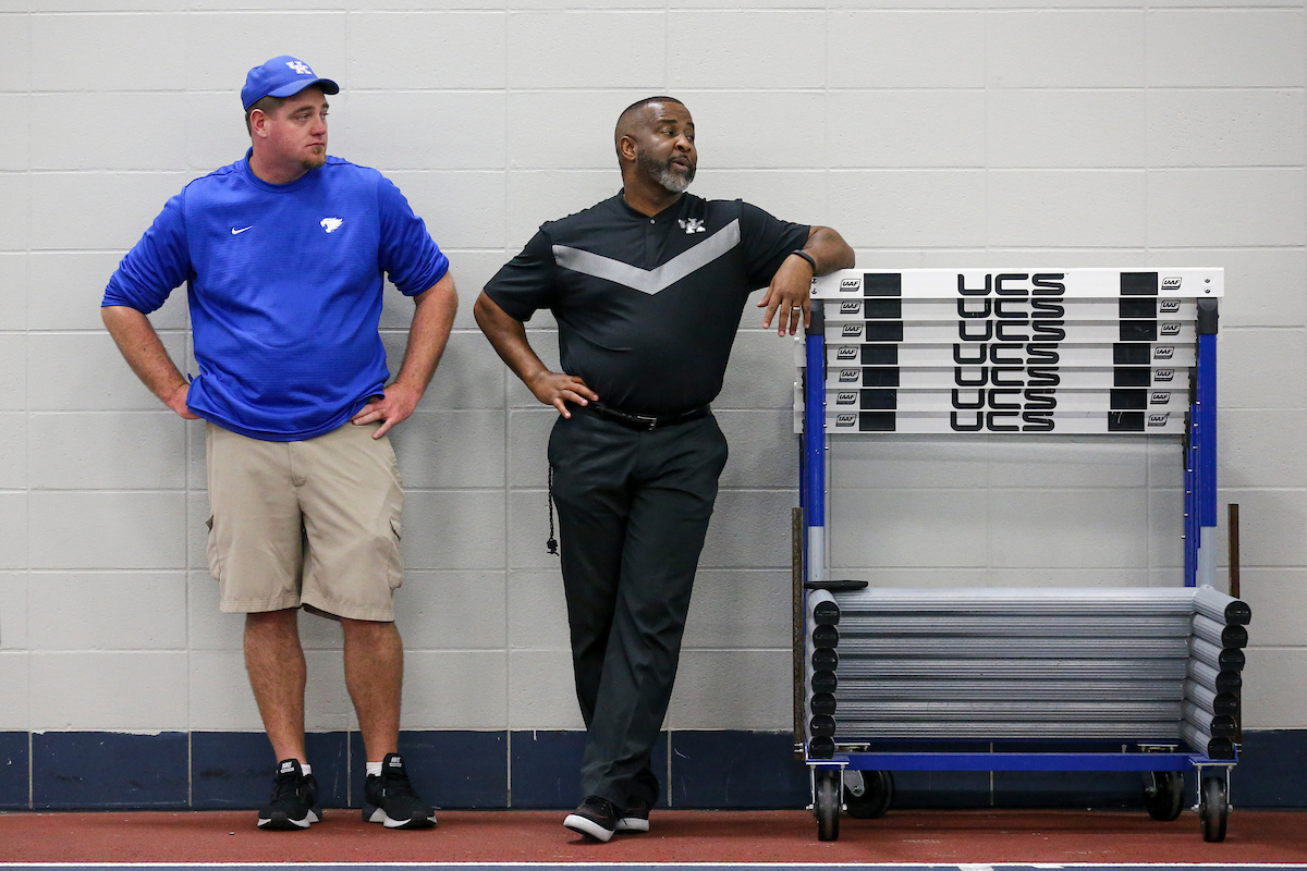 Coach Keith McBride. Coach Lonnie Green.

Jingle Bells Open.

Photo by Isaac Janssen | UK Athletics