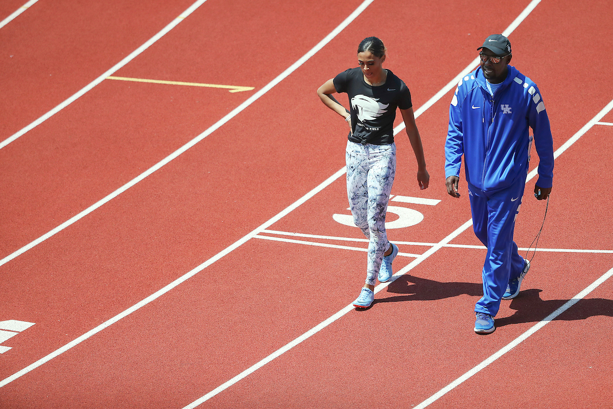 Sydney McLaughlin. Edrick Floreal.

NCAA Track and Field Outdoor National Championships. Eugene, Oregon. Tuesday, June 5, 2018.

Photo by Chet White | UK Athletics