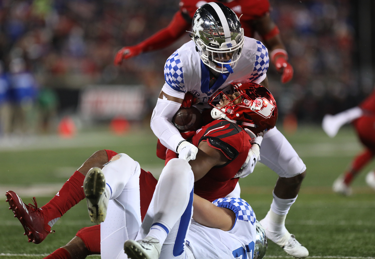 Kentucky Football beats Louisville at Cardinal Stadium 56-10.

Photo By Robert Burge l UK Athletics