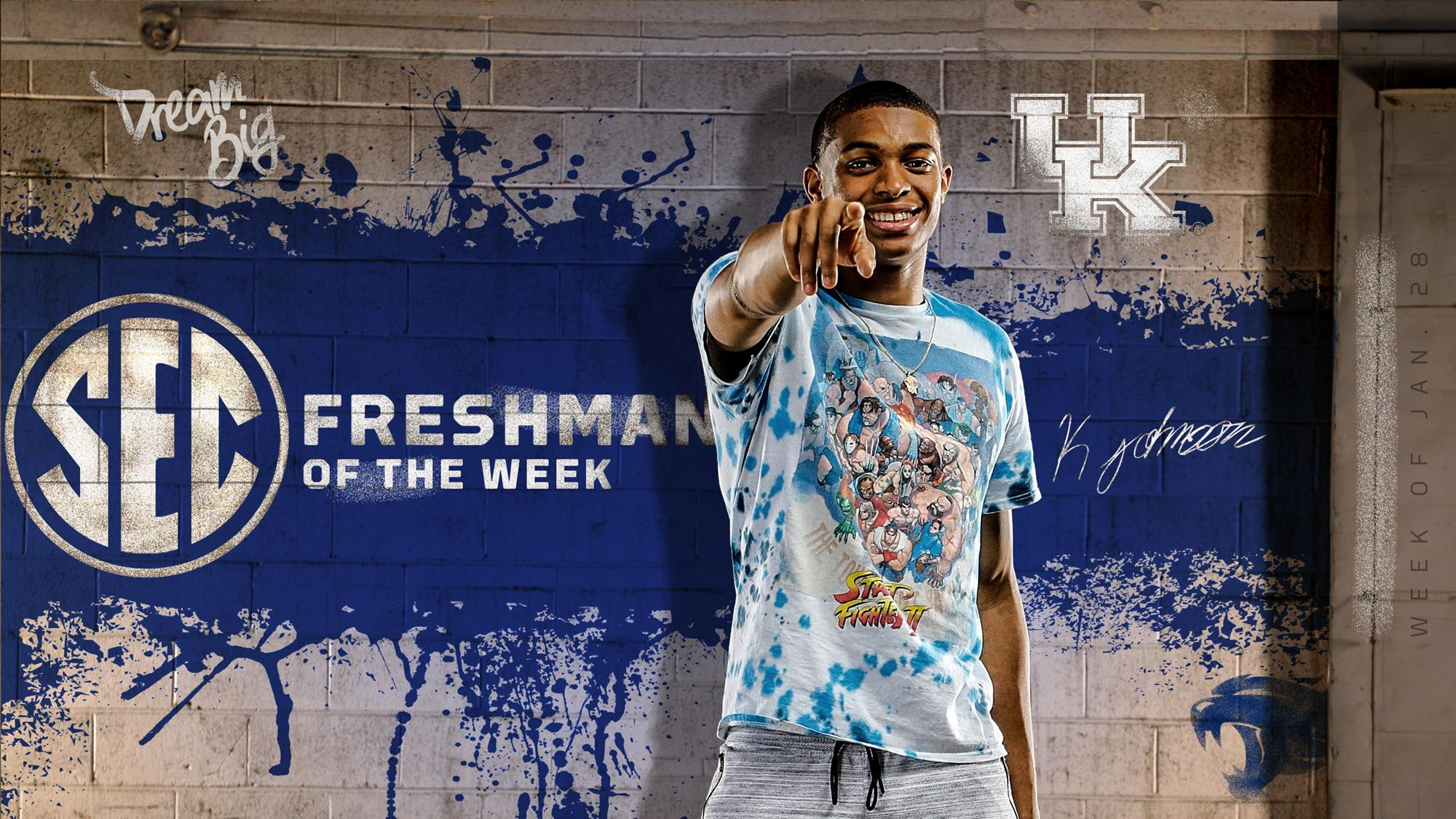 Johnson Named SEC Freshman of the Week for Third Time