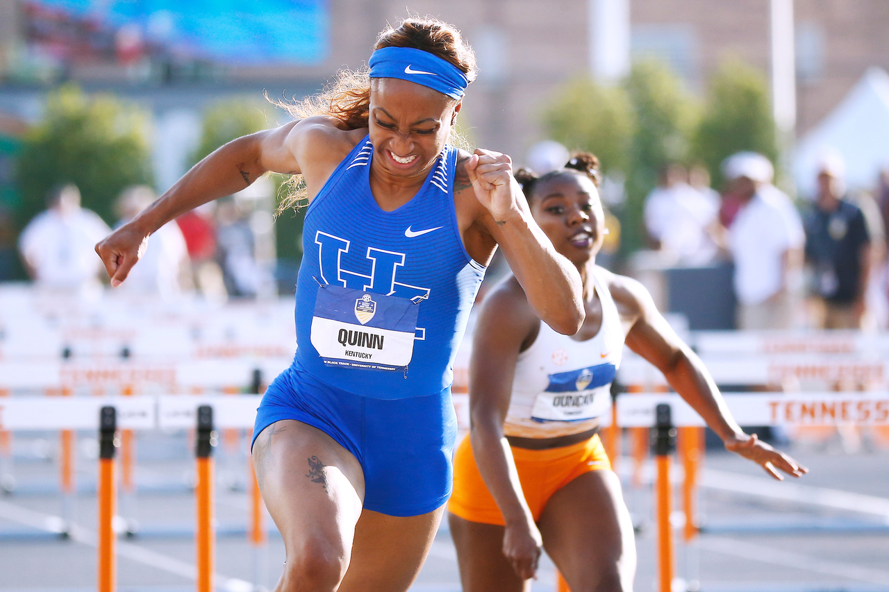 Jasmine Camacho-Quinn.

Day three of the 2018 SEC Outdoor Track and Field Championships on Sunday, May 13, 2018, at Tom Black Track in Knoxville, TN.

Photo by Chet White | UK Athletics