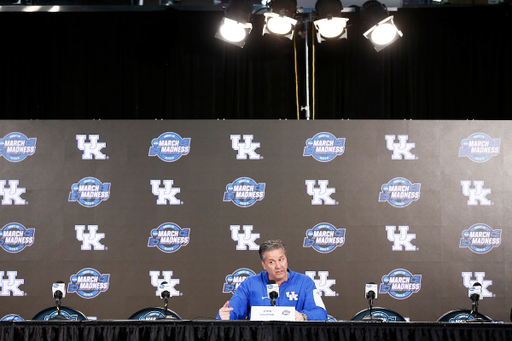 John Calipari.

The University of Kentucky men's basketball team participated in press conferences and a closed practice at Philips Arena in Atlanta, GA., on Wednesday, March 21, 2018, in anticipation of Thursday's Sweet 16 game against Kansas State.

Photo by Chet White | UK Athletics