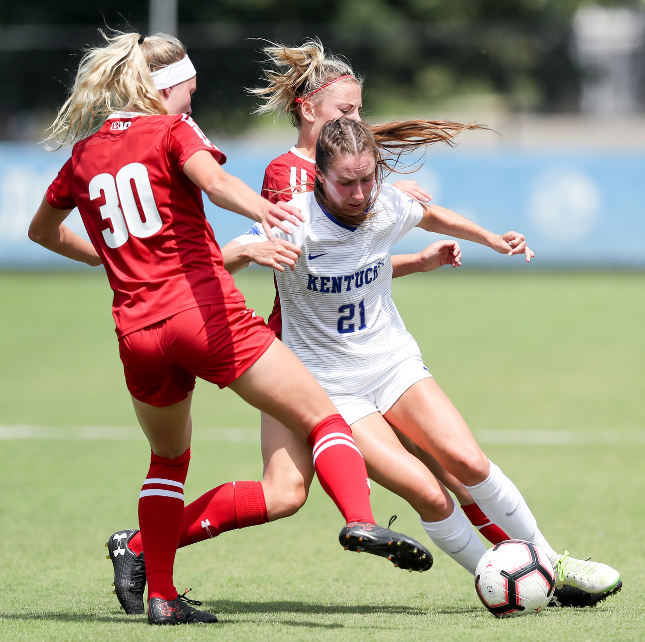 EVA MITCHELL.

The University of Kentucky women's soccer team falls to Wisconsin 3-1 Sunday, August 26, at the Bell Soccer Complex in Lexington, Ky.

Photo by Elliott Hess | UK Athletics