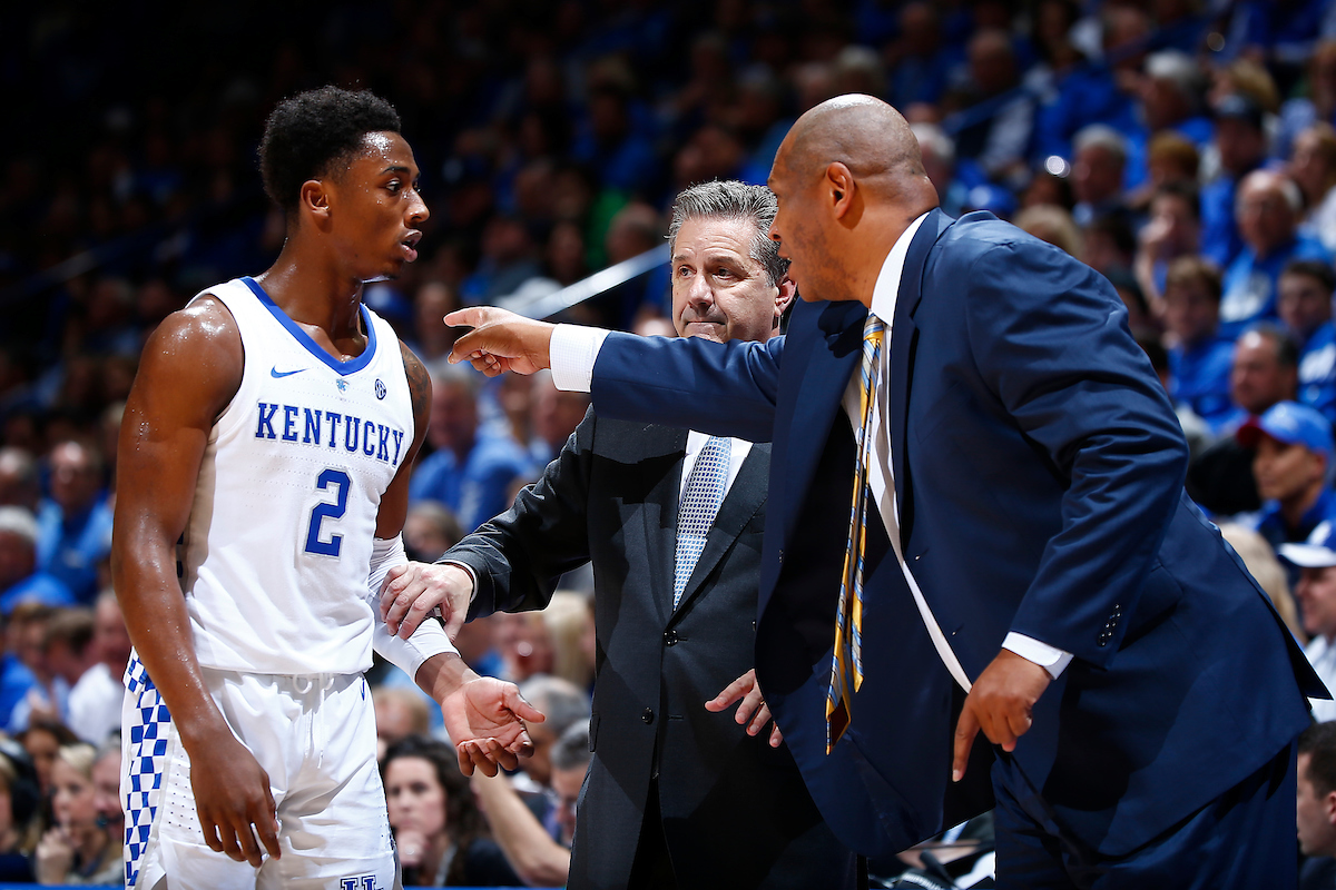 Ashton Hagans. John Calipari. Kenny Payne.

The University of Kentucky men's basketball team beats South Carolina 76-48.

Photo by Chet White| UK Athletics