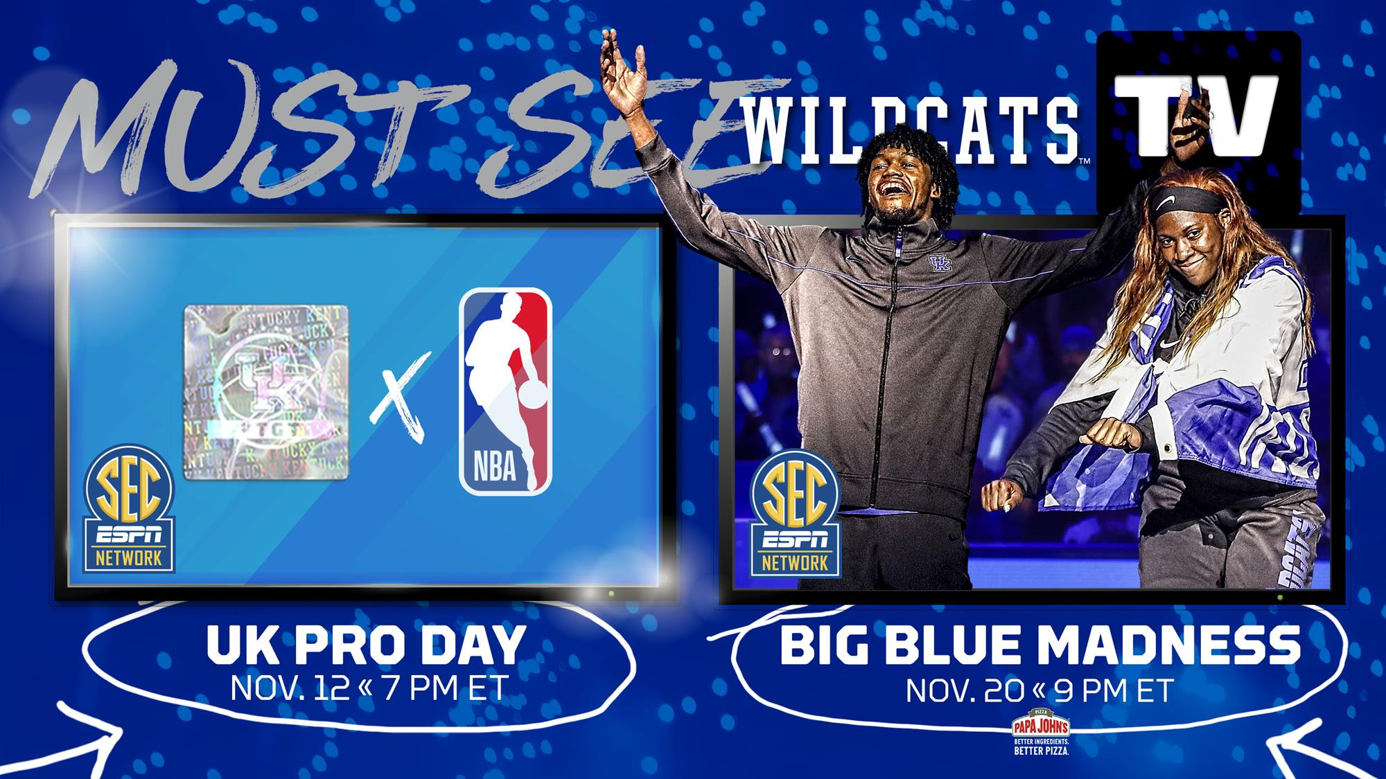 UK, SEC Network to Televise Virtual Big Blue Madness, Pro Day