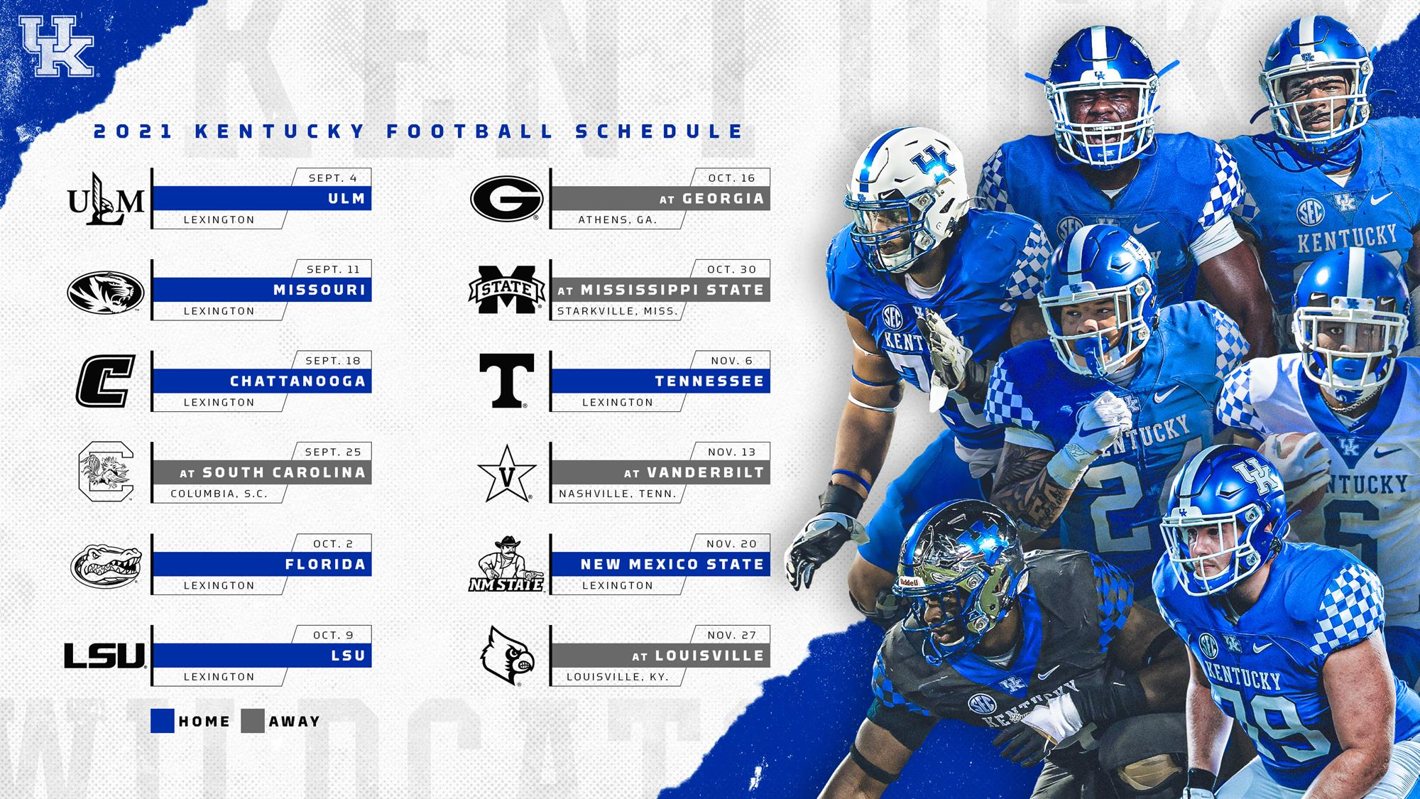 Seven Home Games Highlight Kentucky Football 2021 Schedule