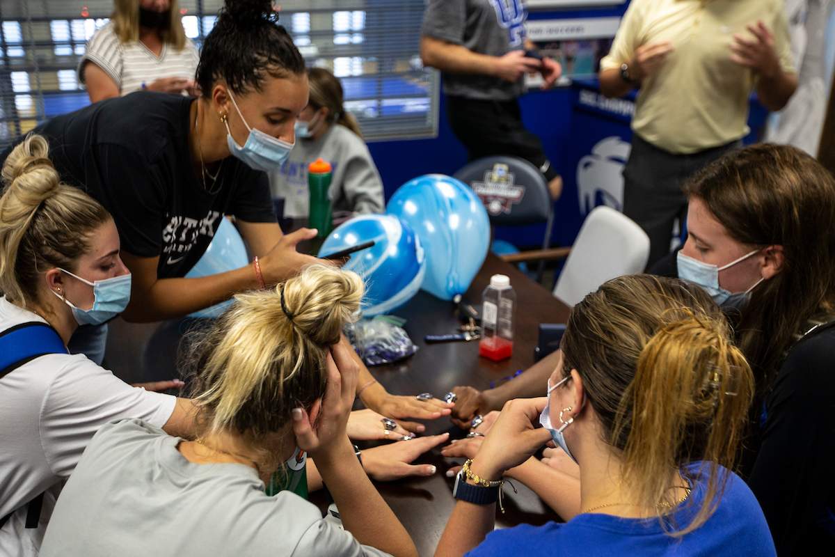 Kentucky Volleyball receives their National Championship rings.

Photo by Grace Bradley | UK Athletics