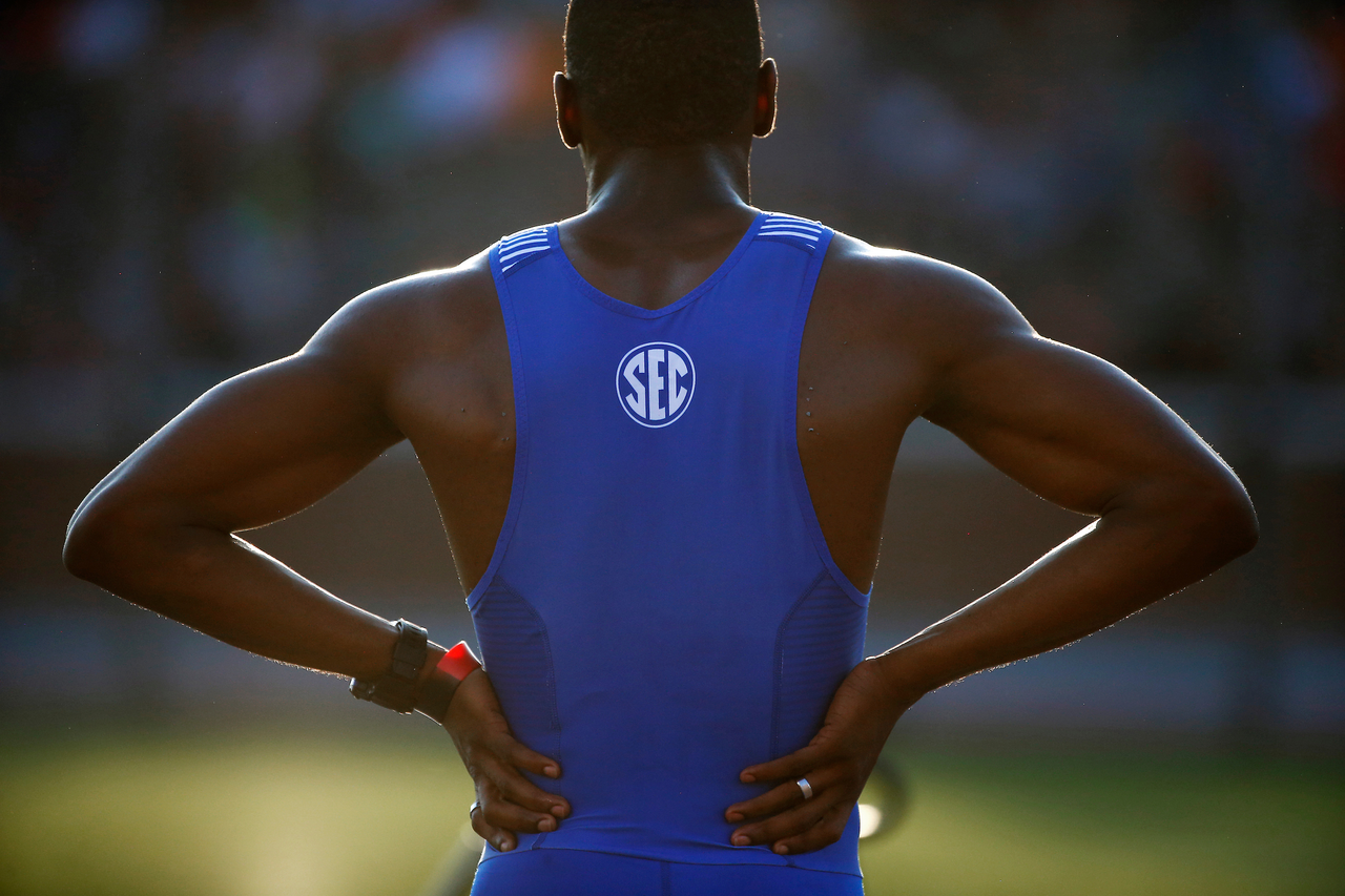Dwight St. Hillaire.

Day three of the 2018 SEC Outdoor Track and Field Championships on Sunday, May 13, 2018, at Tom Black Track in Knoxville, TN.

Photo by Chet White | UK Athletics