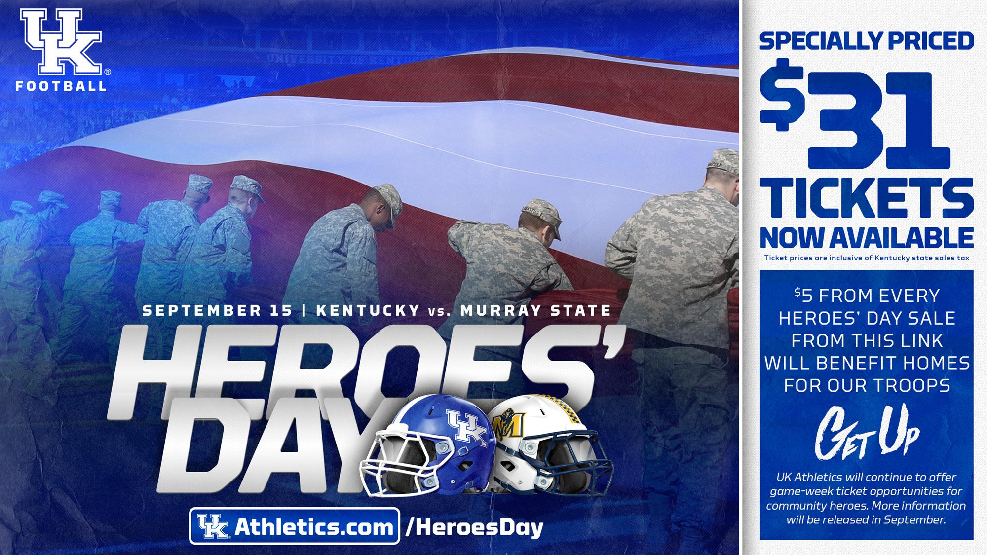 Heroes’ Day Set for Sept. 15 vs. Murray State