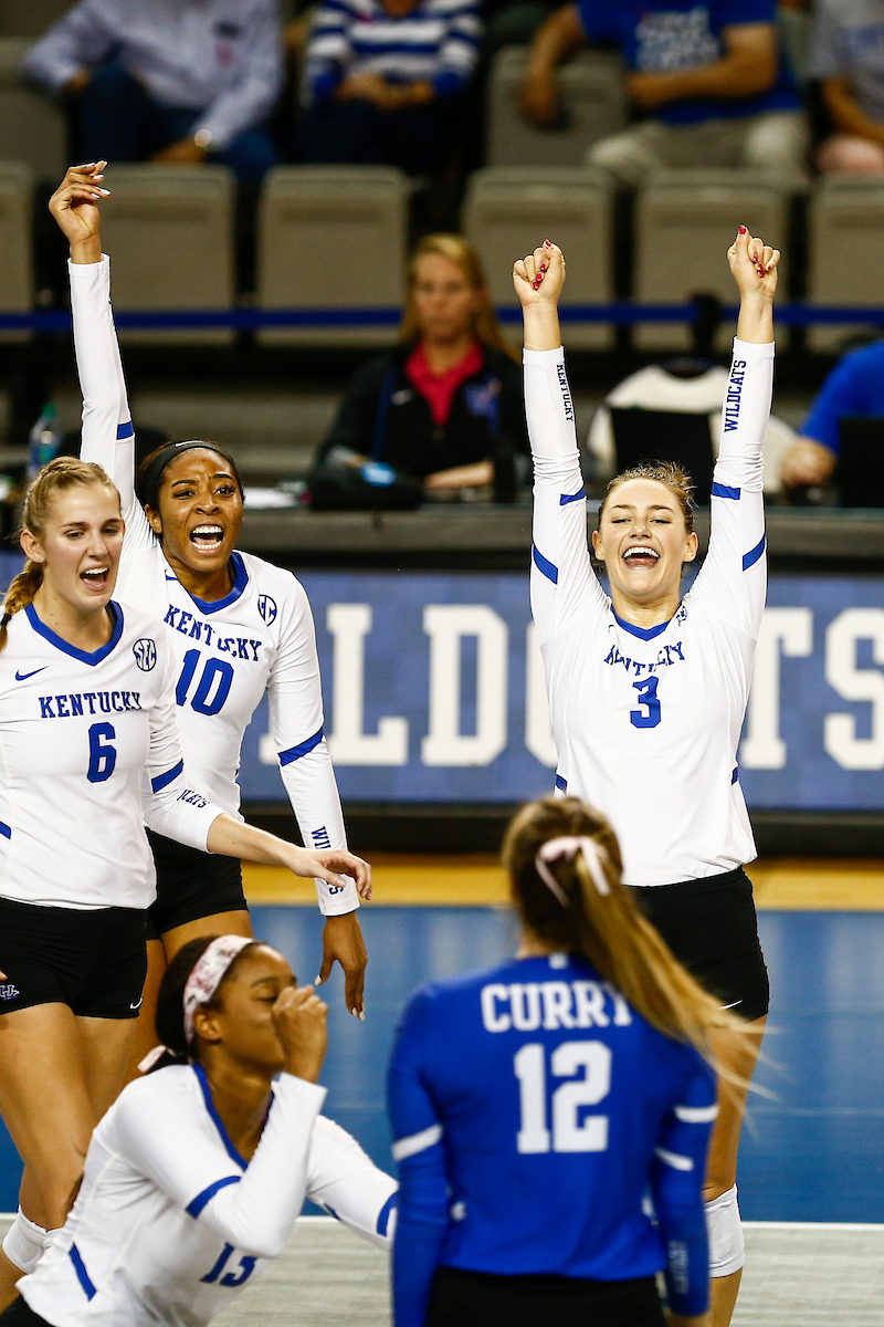 Kendyl Paris, Caitlyn Cooper, and Madison Lilley.

Kentucky falls to Georgia 2-3.

Photo by Hannah Phillips | UK Athletics
