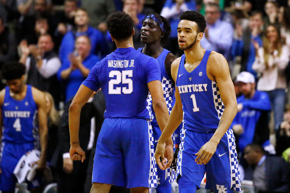 PJ Washington. Wenyen Gabriel.

The University of Kentucky men's basketball team beat Vanderbilt 74-67 at Memorial Gymnasium in Nashville, TN., on Saturday, January 13, 2018.

Photo by Chet White | UK Athletics