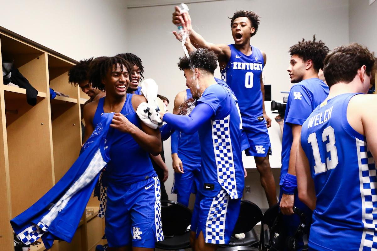 Ashton Hagans. Johnny Juzang. Team.

Kentucky beat Tennessee, 77-64.

Photo by Elliott Hess | UK Athletics