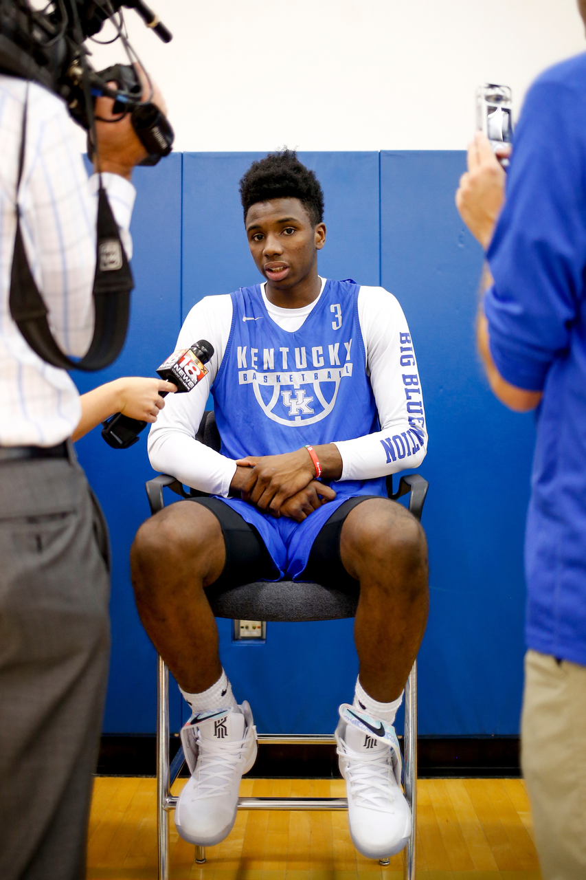 Hamidou Diallo

The UK Men's Basketball 2017 team hosted media day at Joe Craft Center in Lexington, Kentucky on Thursday, October 12, 2017. 

Photo by Michael Reaves | UK Athletics