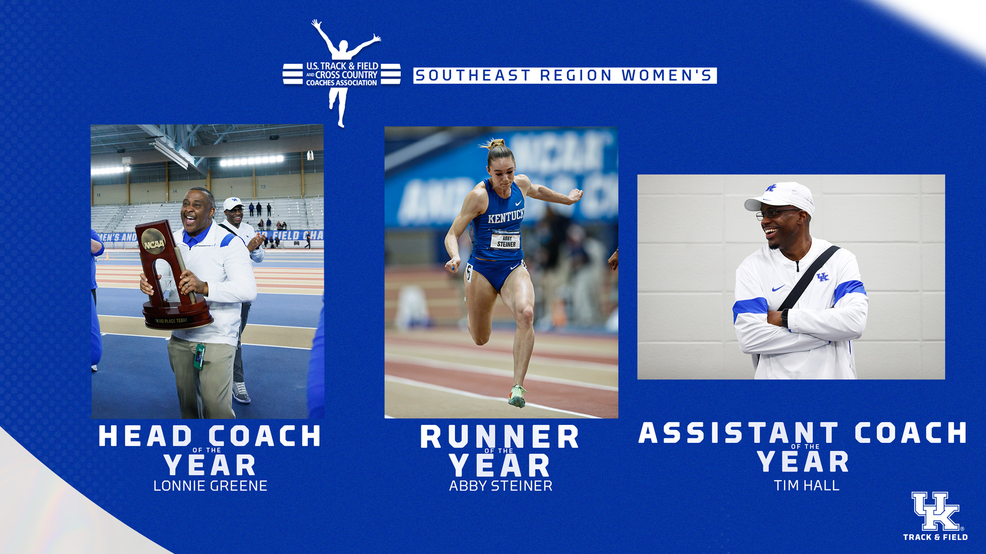 Abby Steiner, Lonnie Greene, Tim Hall Win USTFCCCA Regional Awards