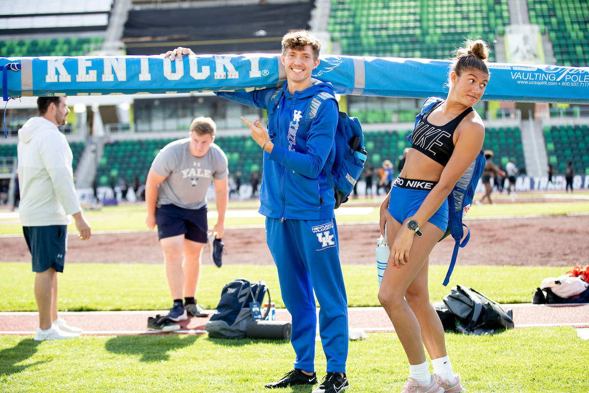 Keaton Daniel. Sophie Galloway.

Shake out.

NCAA Track and Field Outdoor Championships.

Photo by Chet White | UK Athletics