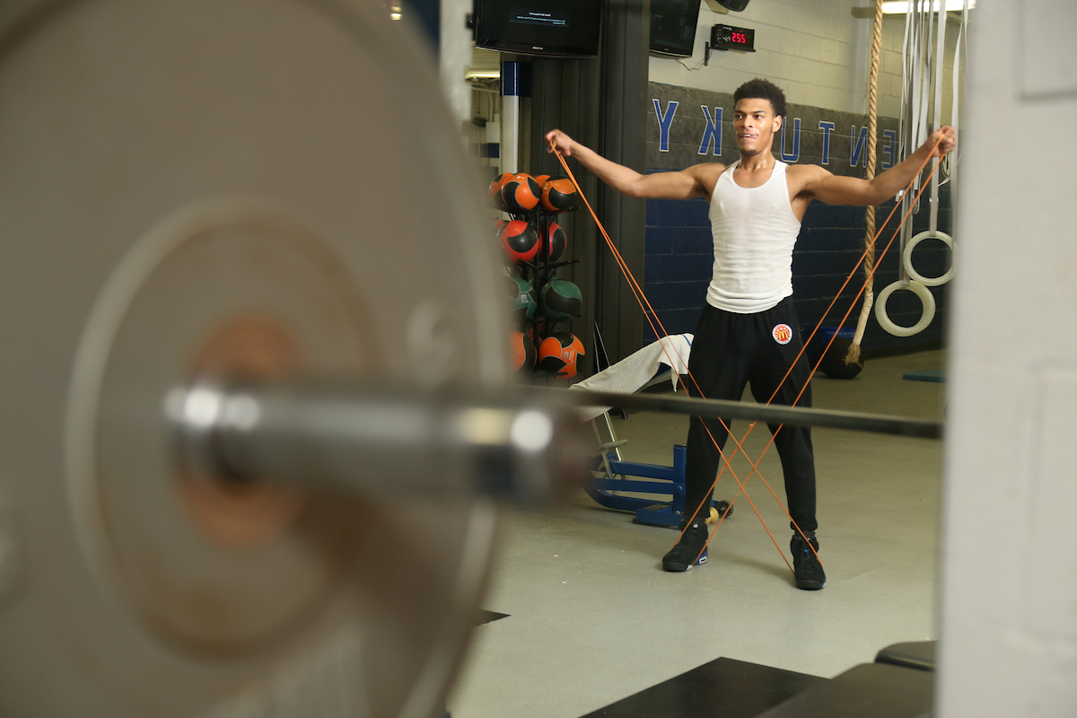 Quade Green.

Big Blue Caravan. Somerset, Ky. Somerset Kroger. June 21, 2018.

Photo by Chet White | UK Athletics