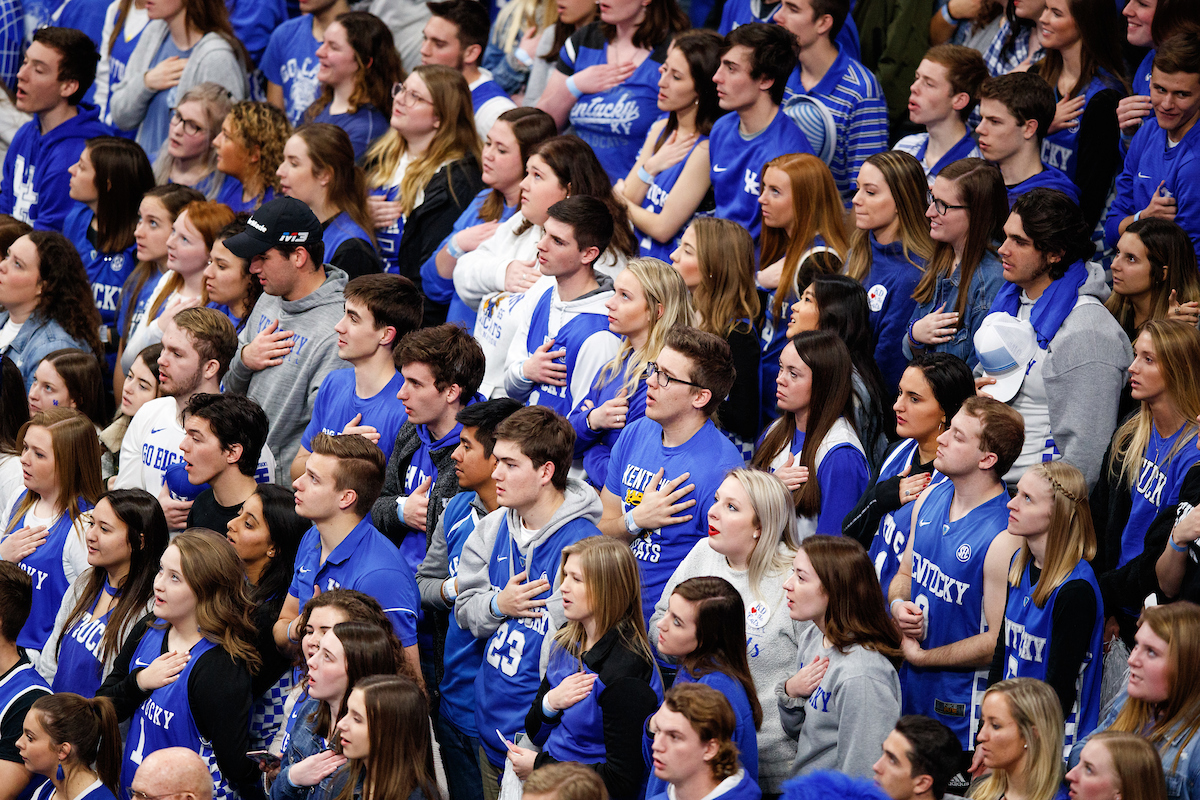Fans.

The UK men's basketball team beat Kansas 71-63 at Rupp Arena on Saturday, January 26, 2019.

Photo by Elliott Hess | UK Athletics