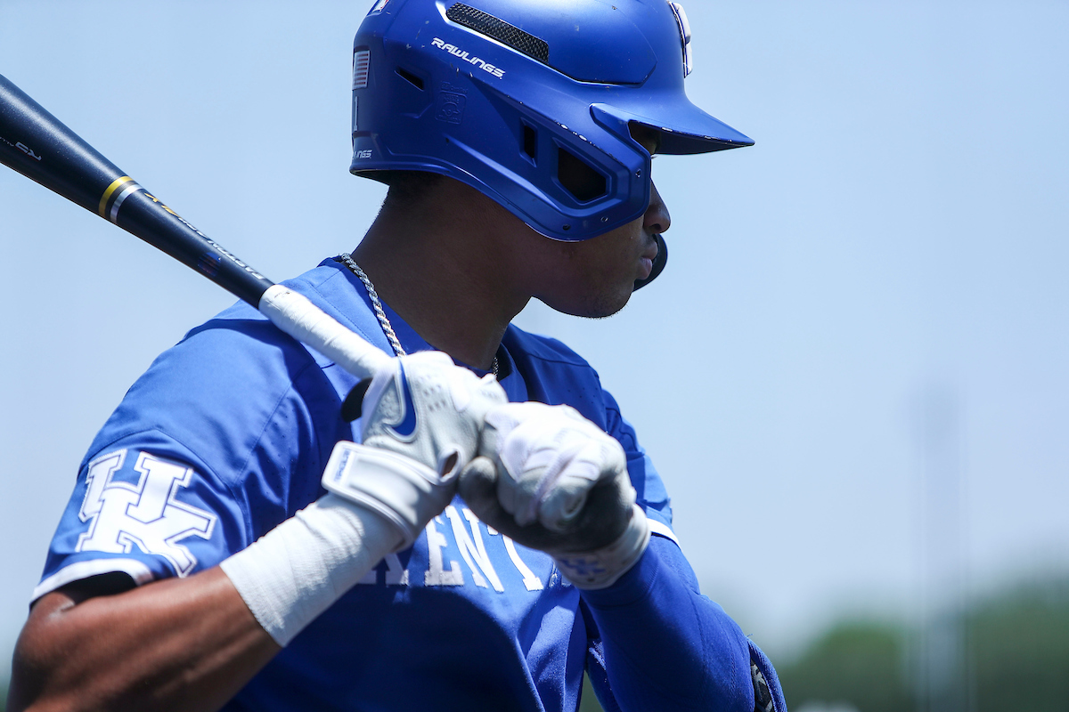 Daniel Harris IV. 

Kentucky beats Auburn 5-1.

Photo by Sarah Caputi | UK Athletics