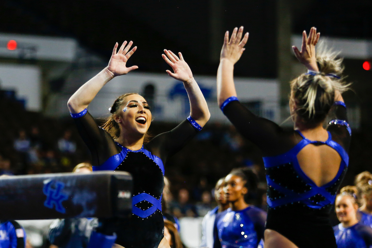 Alaina Kwan.

Gymnastics blue-white meet.

Photo by Hannah Phillips | UK Athletics