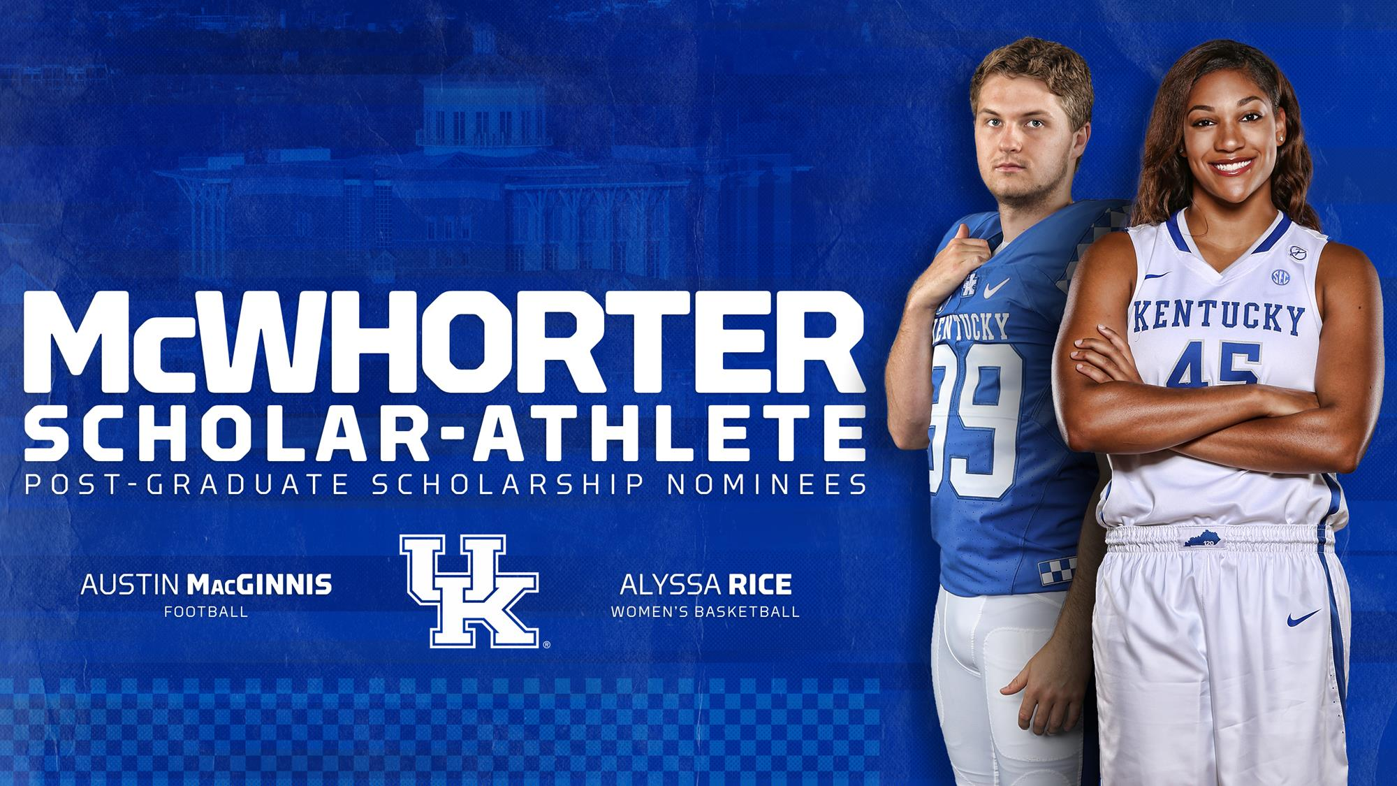 MacGinnis, Rice Nominated for McWhorter Scholar-Athlete Scholarship