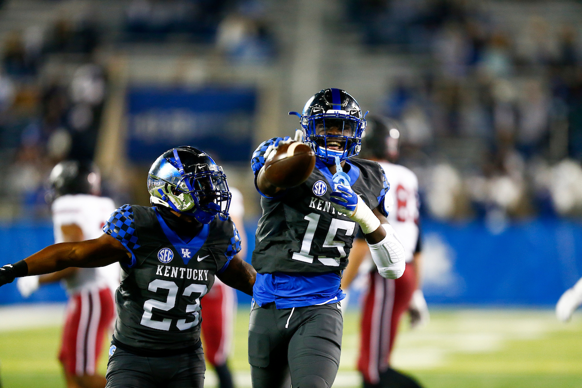 Jordan Wright. 

Kentucky beats South Carolina, 41-18. 

Photo By Barry Westerman | UK Athletics
