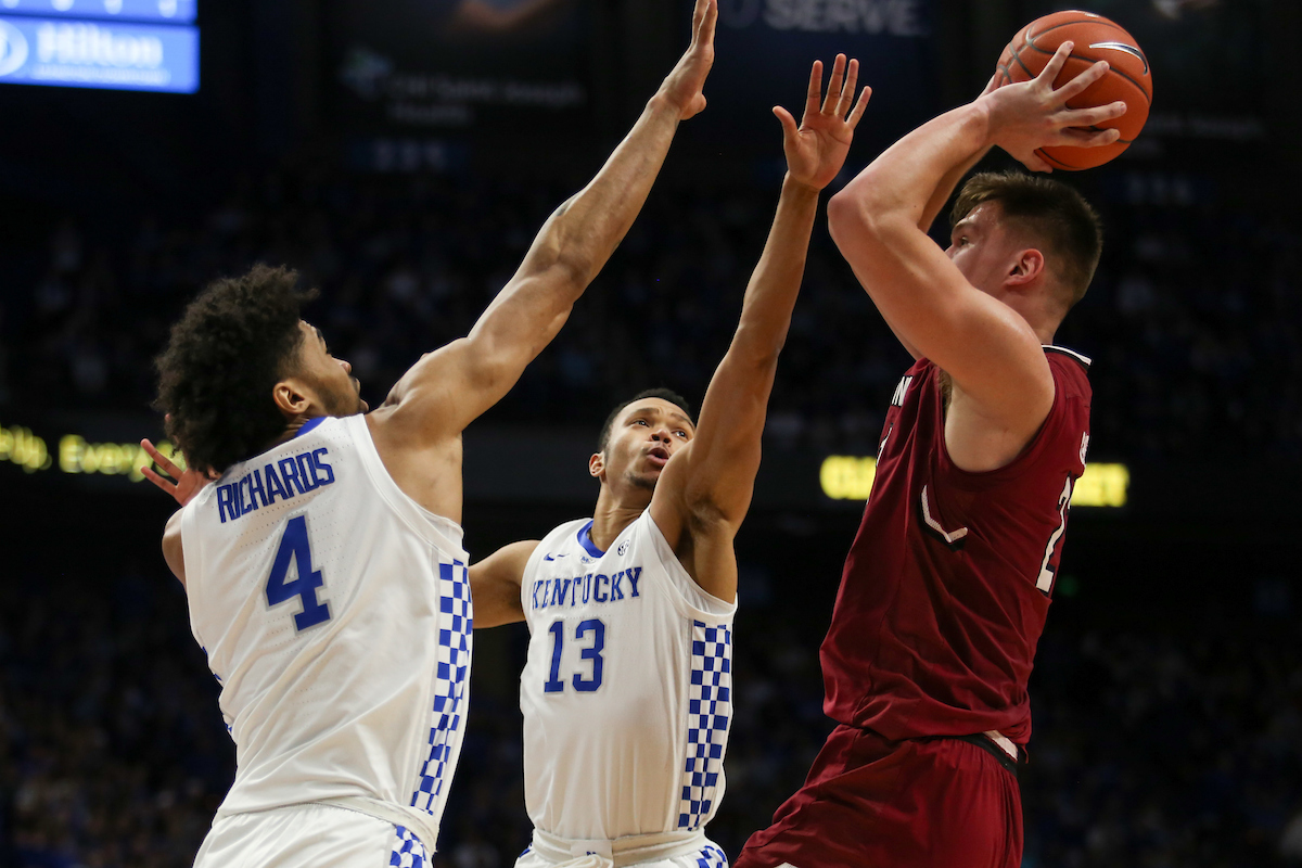 Nick Richards. Jemarl Baker.

The University of Kentucky men's basketball team beats South Carolina 76-48.

Photo by Hannah Phillips| UK Athletics
