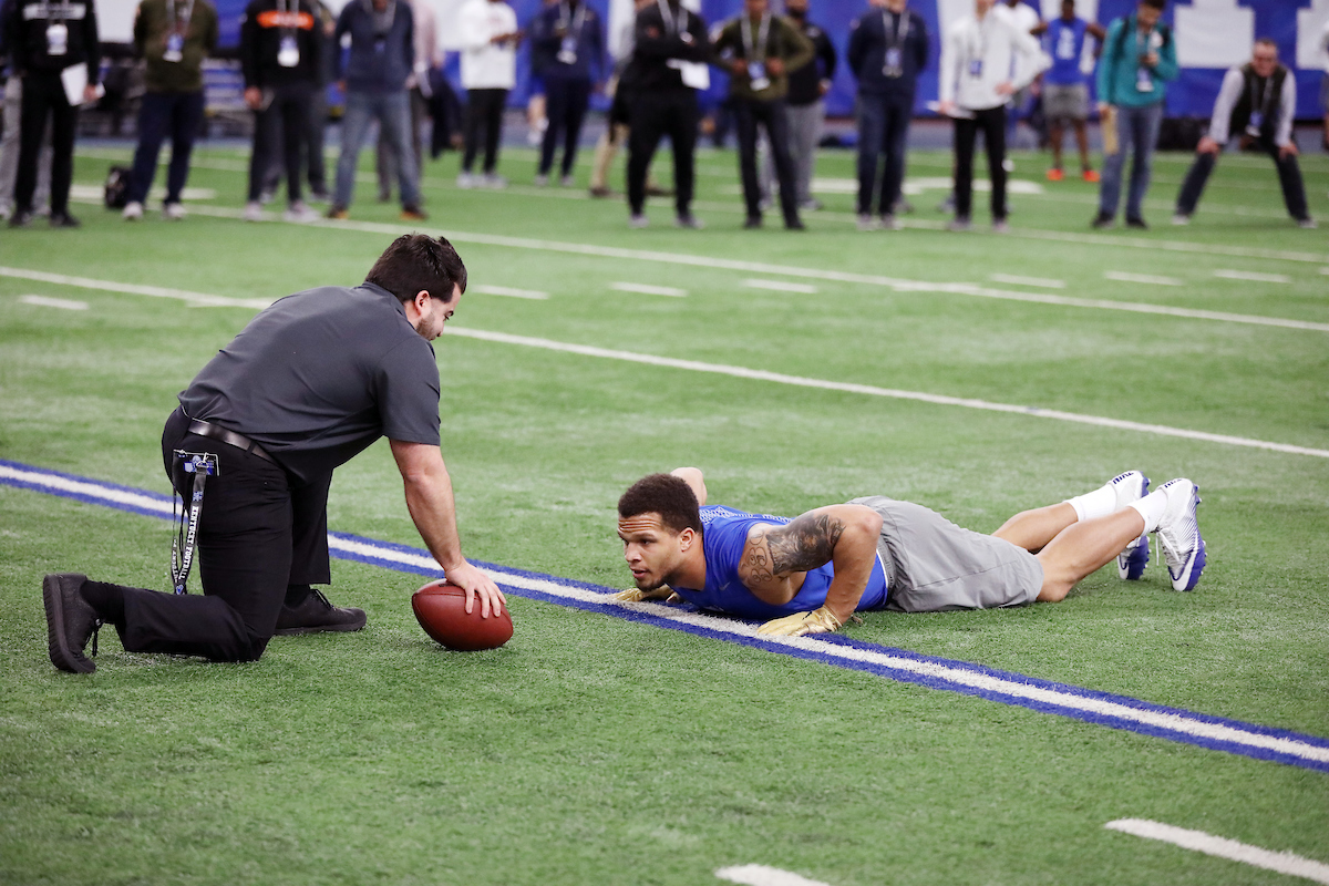 Jordan Jones.

Pro Day for UK Football.

Photo by Quinn Foster | UK Athletics