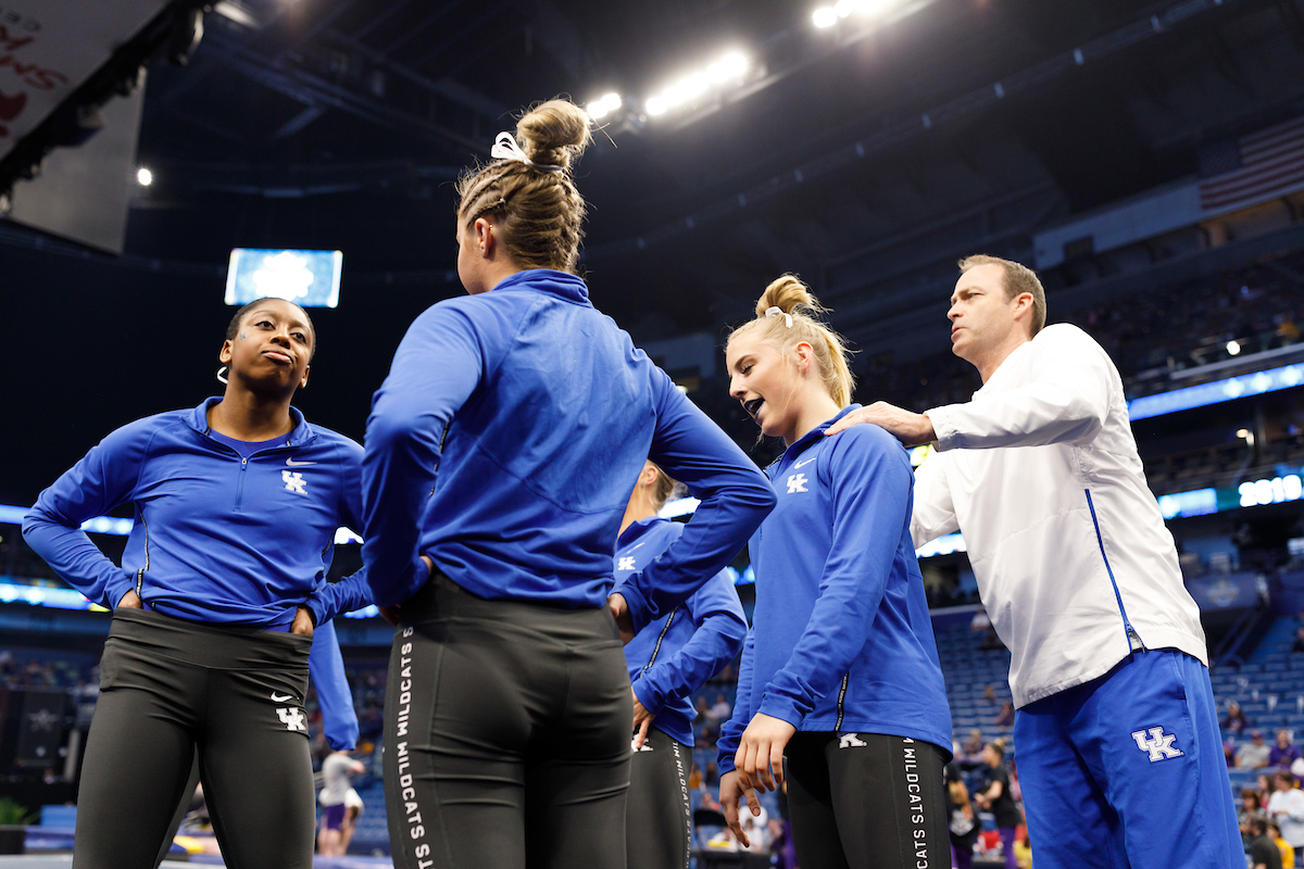 Hailey Poland. Coach Garrison.


Gymnastics scores 196.225 at SEC Championship.

 
Photo by Elliott Hess | UK Athletics