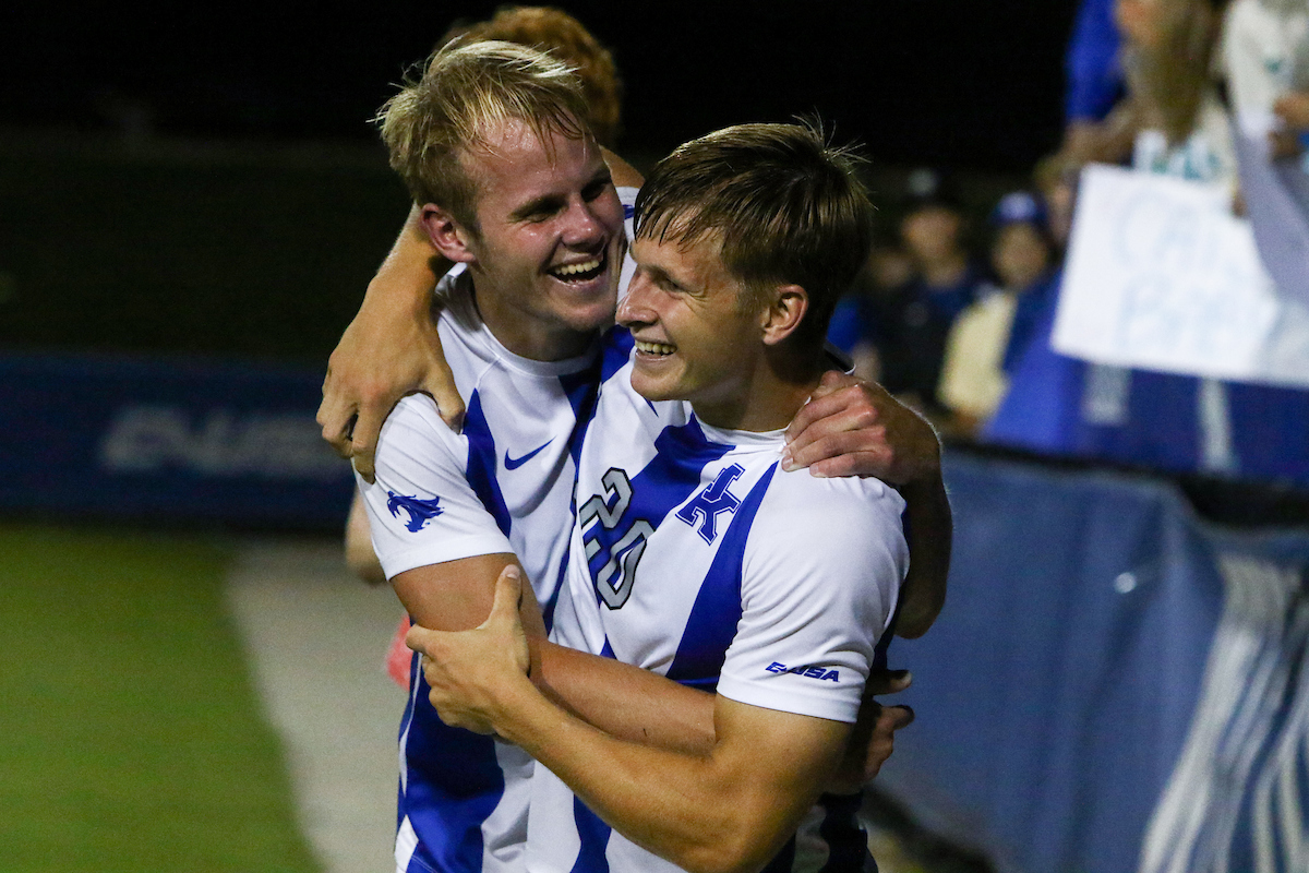 Eythor Bjorgolfsson and Oliver Juul.

Kentucky beats Notre Dame 1 - 0.

Photo by Sarah Caputi | UK Athletics