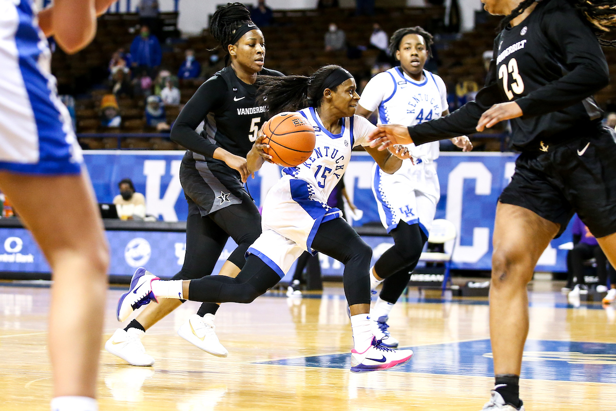 Chasity Patterson. 

Kentucky beat Vandy 80 - 73.

Photo by Eddie Justice | UK Athletics