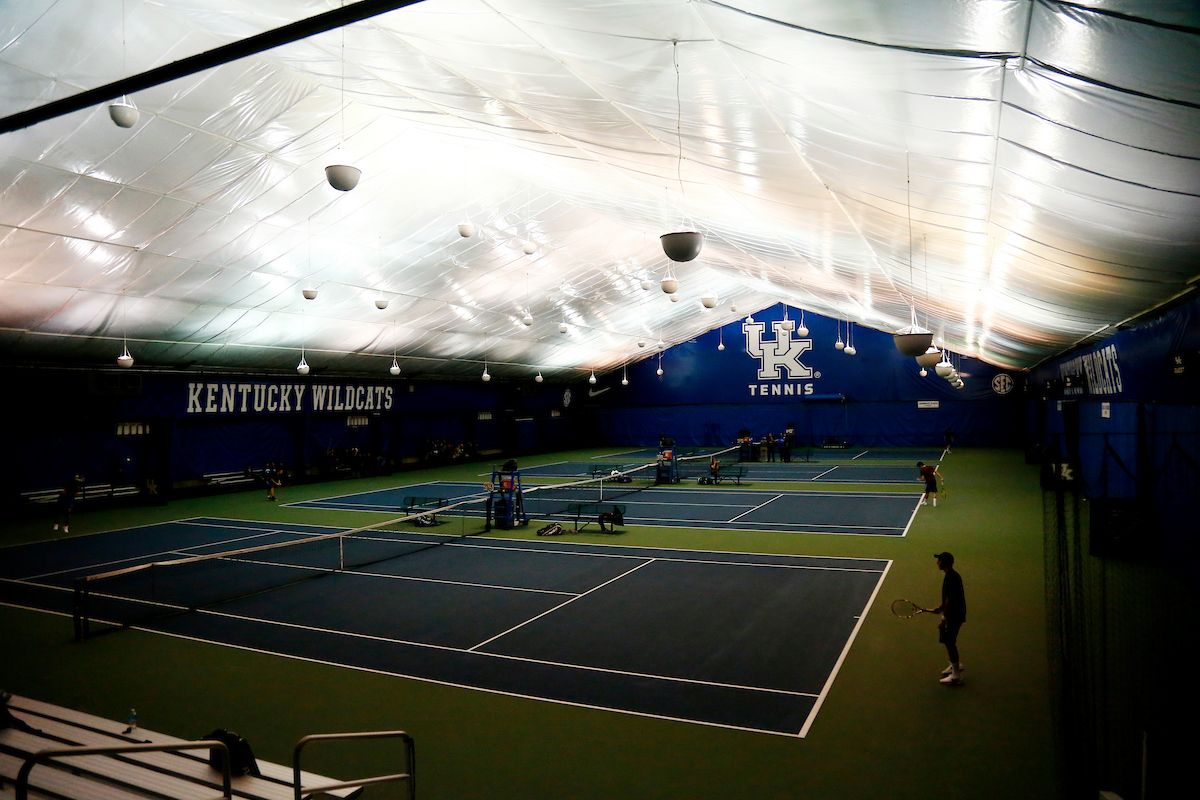 Hilary J. Boone Center.

The University of Kentucky men?s tennis squad in action against EKU on Friday, January 19th, 2018, at the Hilary J. Boone Center in Lexington, Ky.

Photo by Quinn Foster I UK Athletics