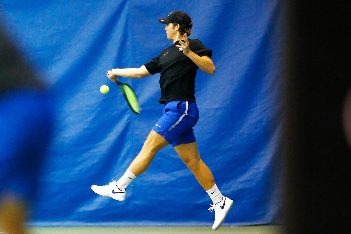 Gus Benson.

The University of Kentucky men?s tennis squad in action against EKU on Friday, January 19th, 2018, at the Hilary J. Boone Center in Lexington, Ky.

Photo by Quinn Foster I UK Athletics