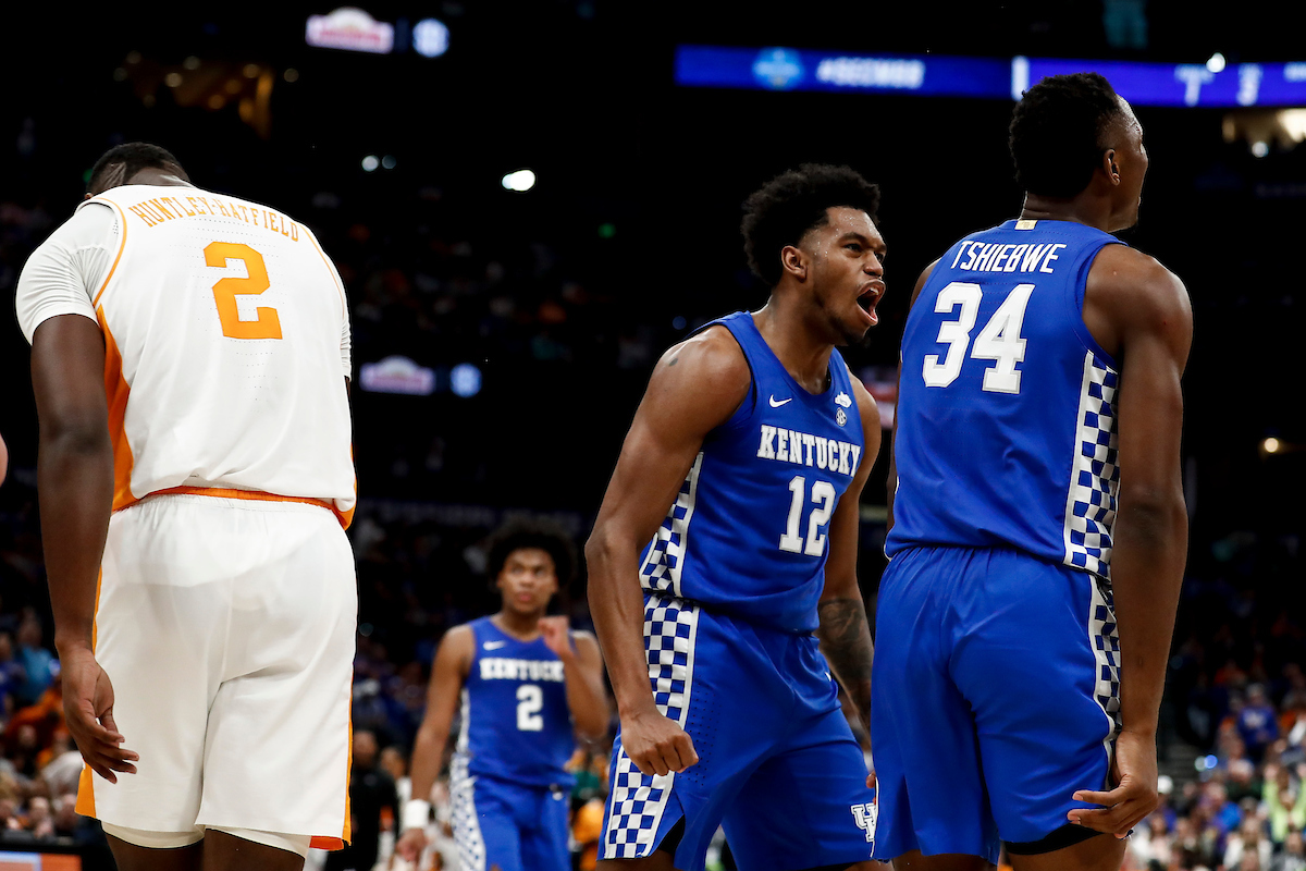 Oscar Tshiebwe. Keion Brooks Jr. Sahvir Wheeler.

Kentucky loses to Tennessee 69-62.

Photos by Chet White | UK Athletics