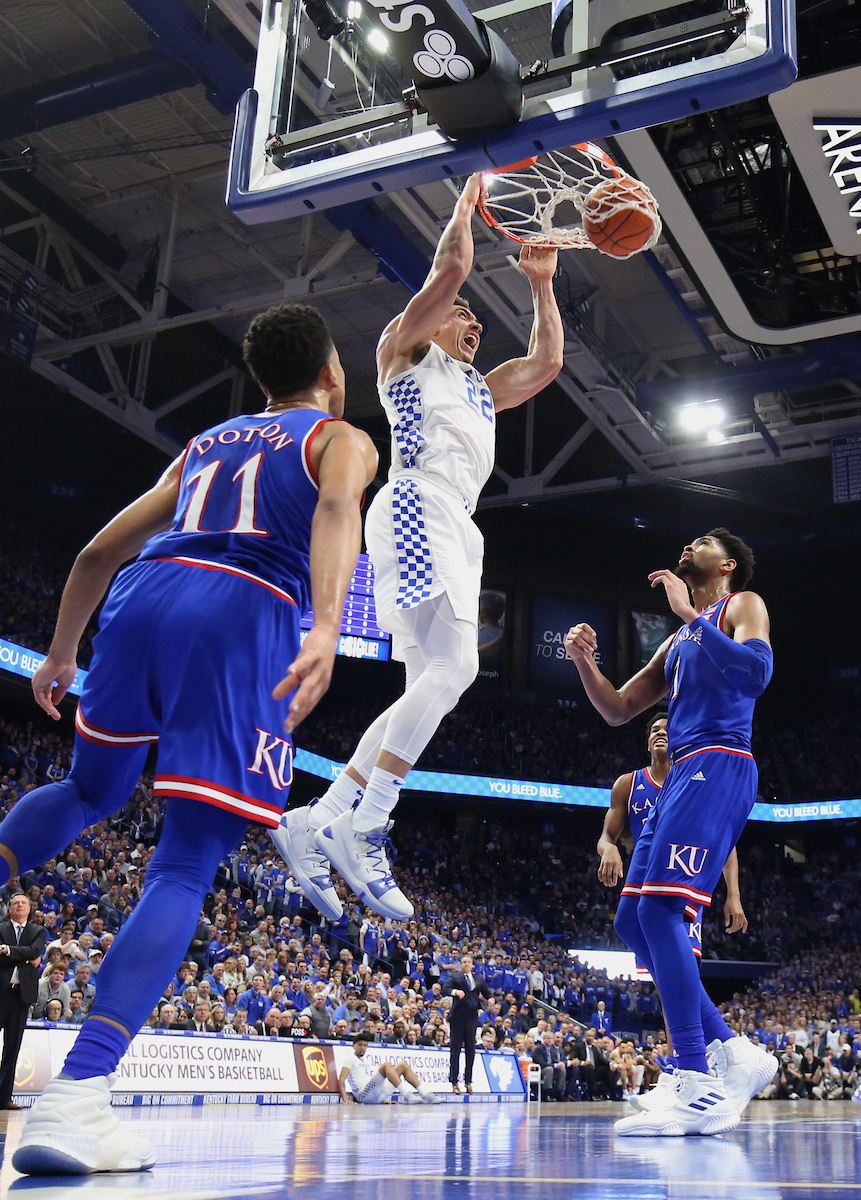 Reid Travis. 

The UK men's basketball team beat Kansas 71-63 at Rupp Arena on Saturday, January 26, 2019.


Photo By Barry Westerman | UK Athletics