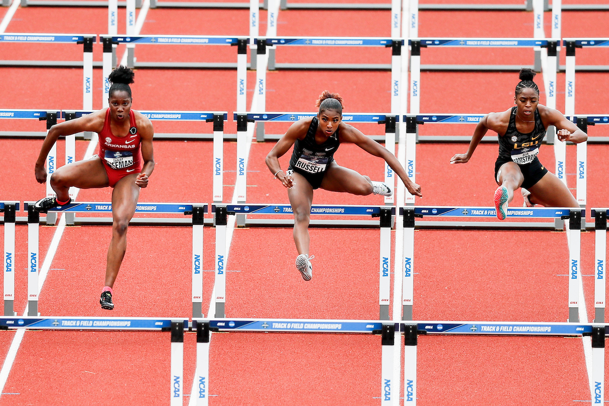 Masai Russell.

Day 2. 2021 NCAA Track and Field Championships.

Photo by Chet White | UK Athletics