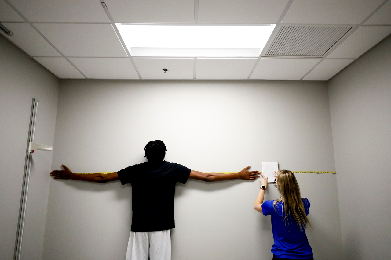 Daimion Collins.

The UK men's basketball team at the University of Kentucky Sports Medicine Research Institute. 

Photo by Chet White | UK Athletics