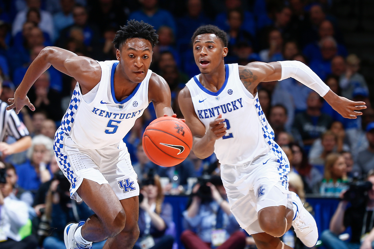 Immanuel Quickley. Ashton Hagans.

The University of Kentucky men's basketball team beats South Carolina 76-48.

Photo by Chet White| UK Athletics